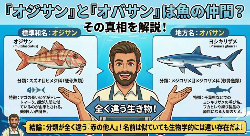 おじさんとおばさん、どちらも魚の仲間？