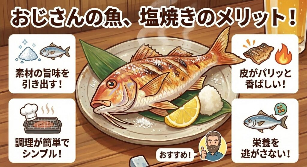 おじさんの魚を塩焼きにするメリット