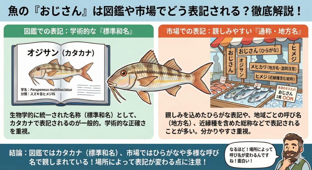 魚のおじさんは図鑑や市場ではどう表記されている？