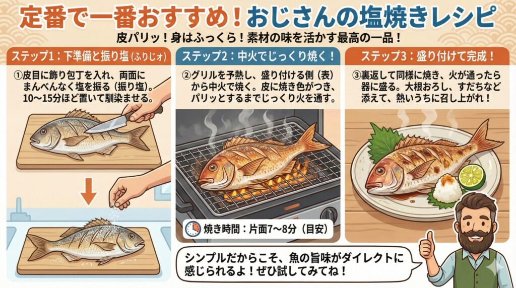 定番で一番おすすめ!おじさんの塩焼きレシピ