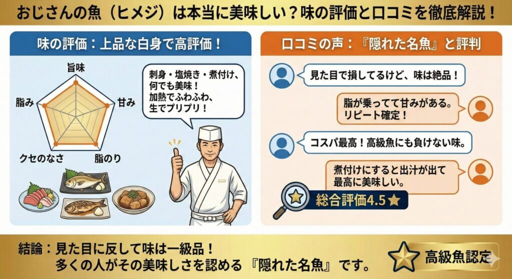 おじさんの魚は本当に美味しい?味の評価と口コミ