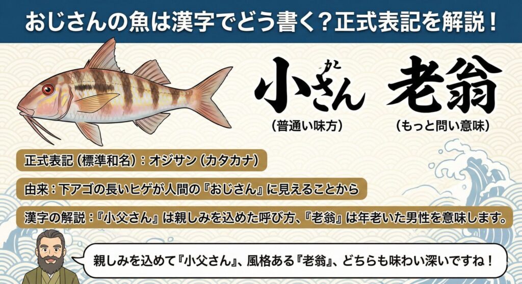 おじさんの魚は漢字でどう書く？正式表記を解説