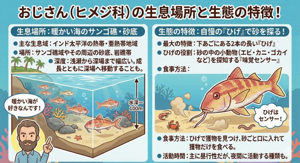 おじさんの魚の生息場所と生態の特徴