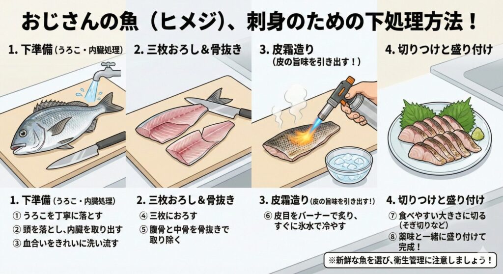 おじさんの魚を刺身にするための下処理方法