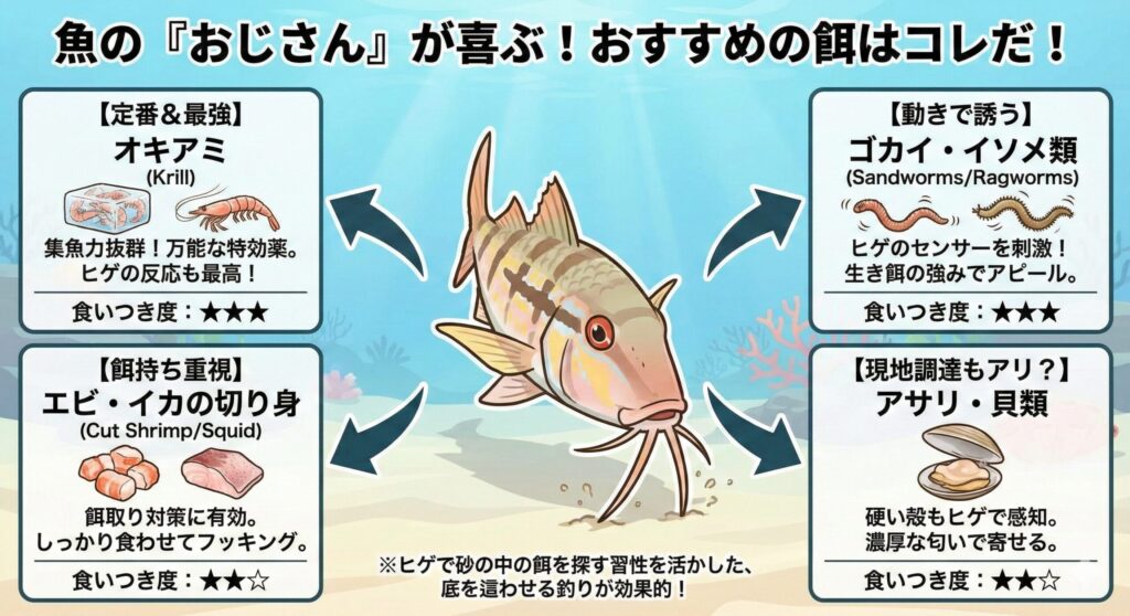 魚のおじさんにおすすめの餌