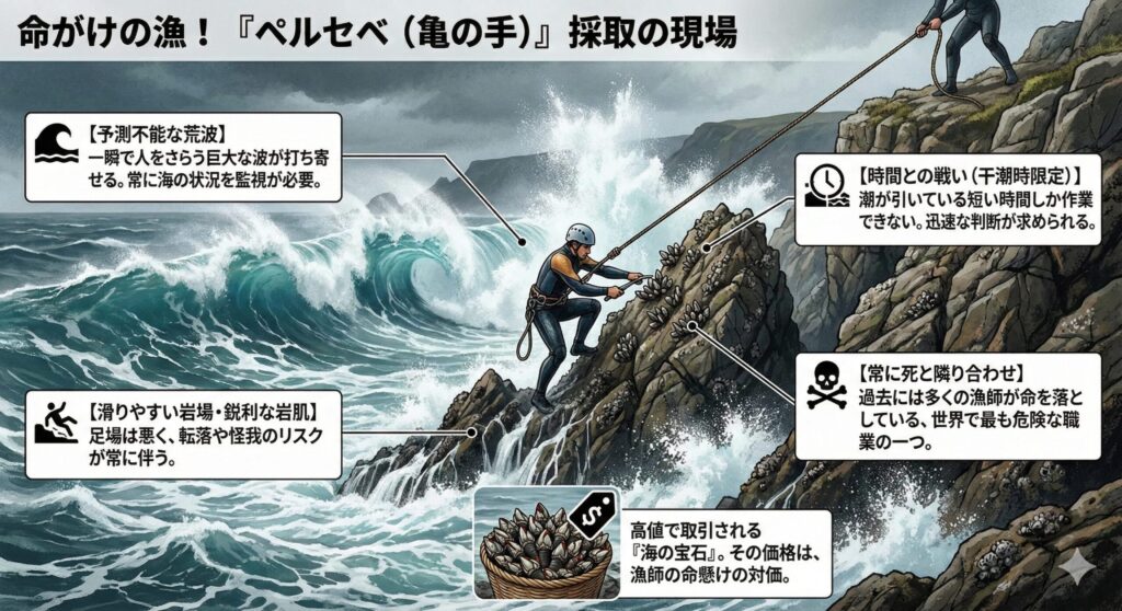 ぺルセベ(亀の手)は命がけで採取される