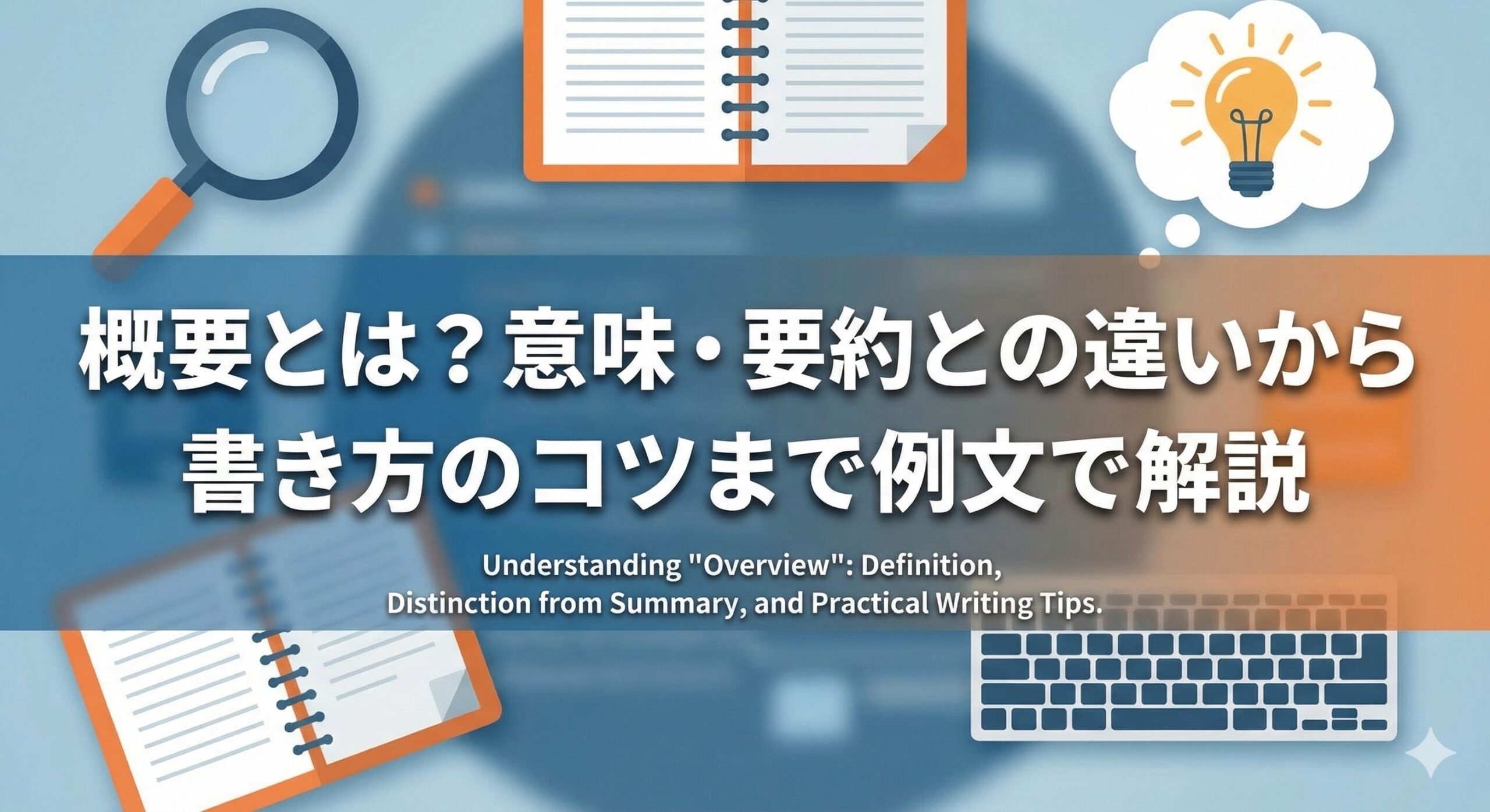 概要とは？意味・要約との違いから書き方のコツまで例文で解説