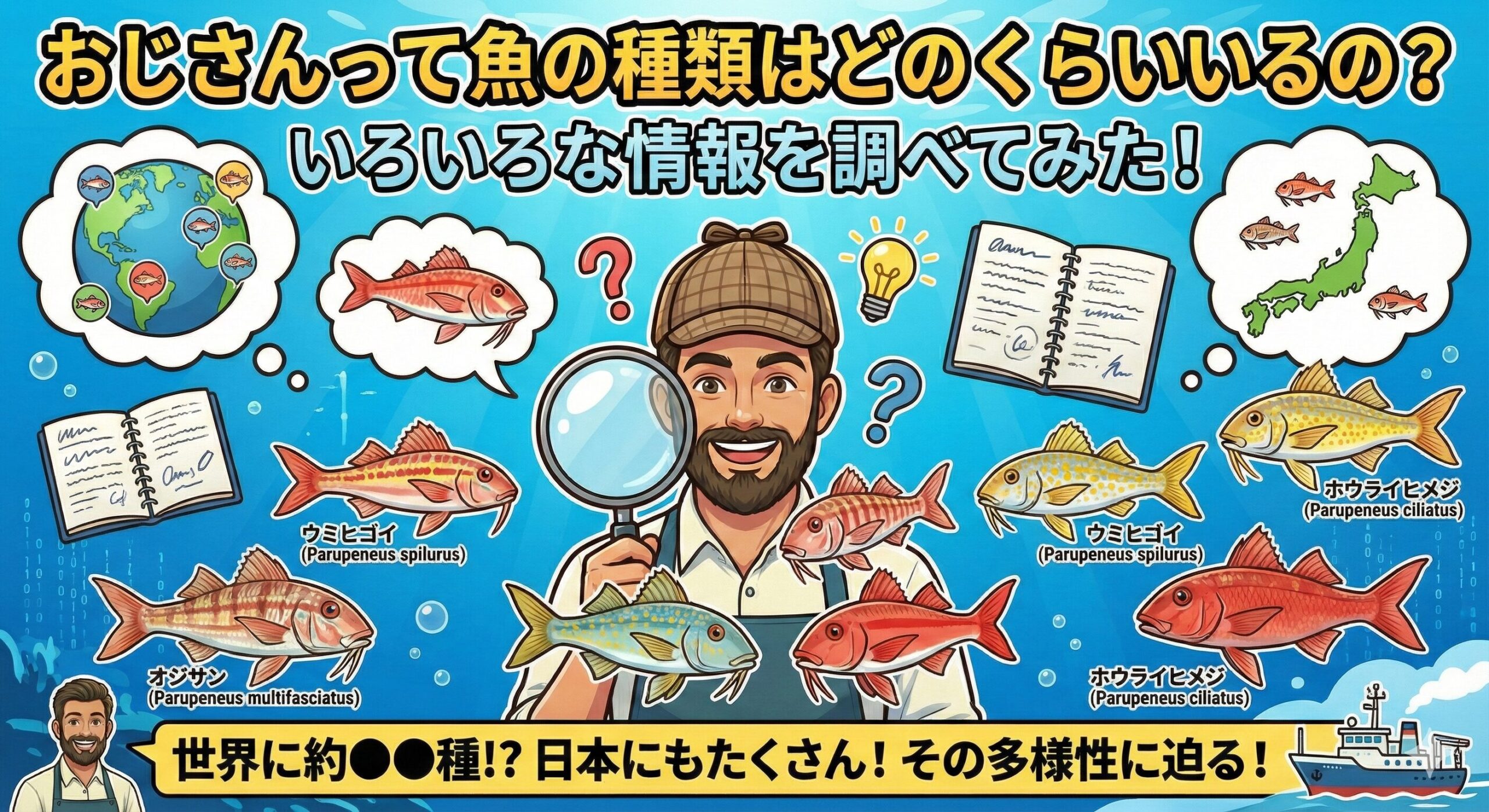 おじさんって魚の種類はどのくらいいるの？いろいろな情報を調べてみた
