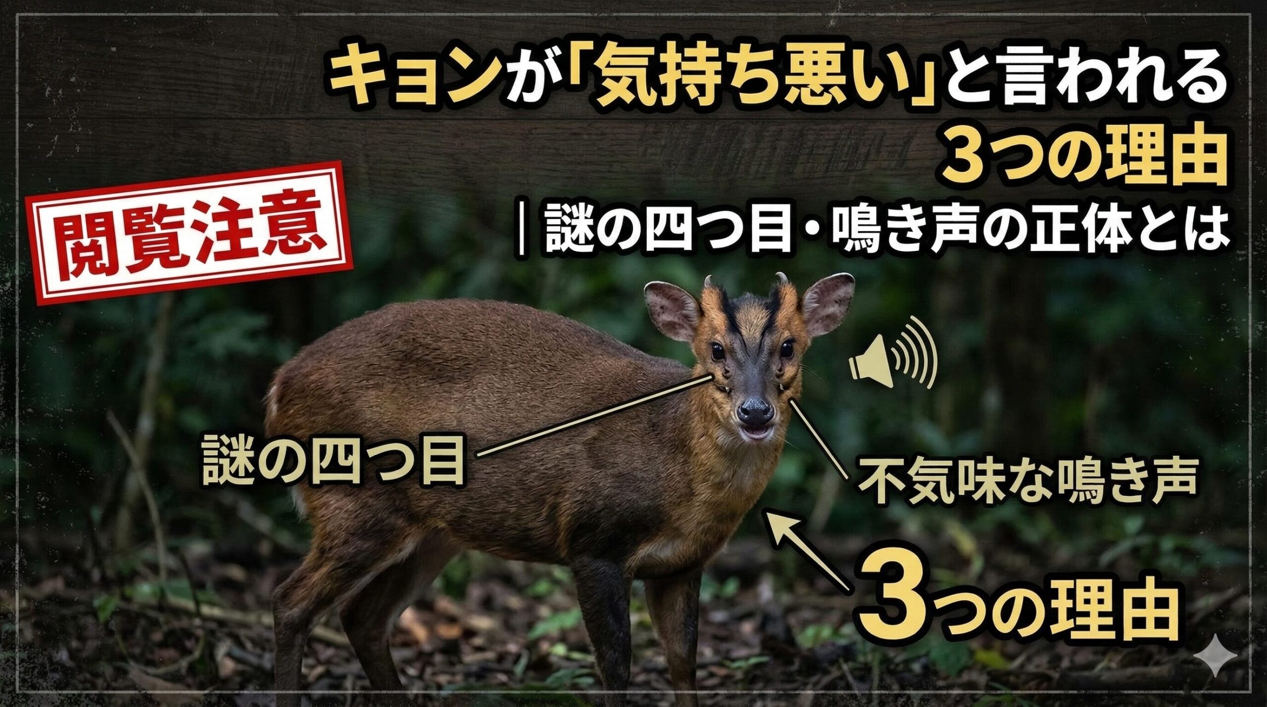 【閲覧注意】キョンが「気持ち悪い」と言われる3つの理由｜謎の四つ目・鳴き声の正体とは