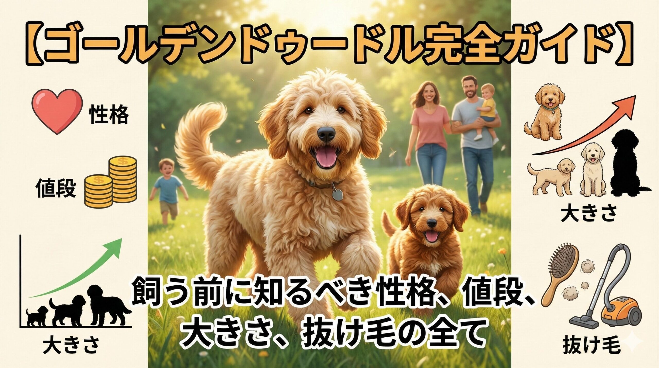 【ゴールデンドゥードル完全ガイド】飼う前に知るべき性格、値段、大きさ、抜け毛の全て