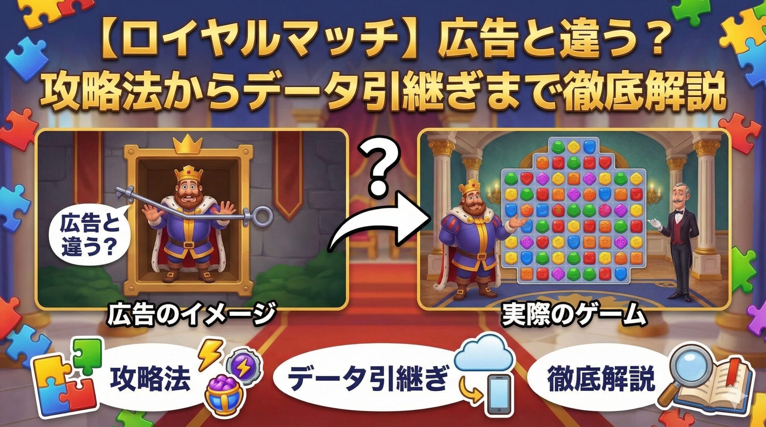 【ロイヤルマッチ】広告と違う？攻略法からデータ引継ぎまで徹底解説